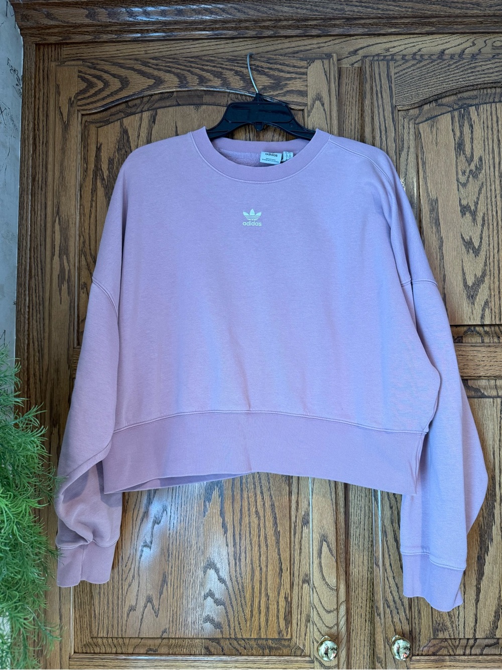 adidas Women's Lilac Cropped Crewneck Sweatshirt